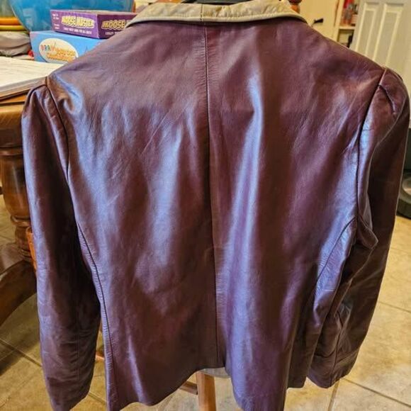 VINTAGE 1970s Deep Red-Brown Jacket Size 9 - Picture 2 of 3